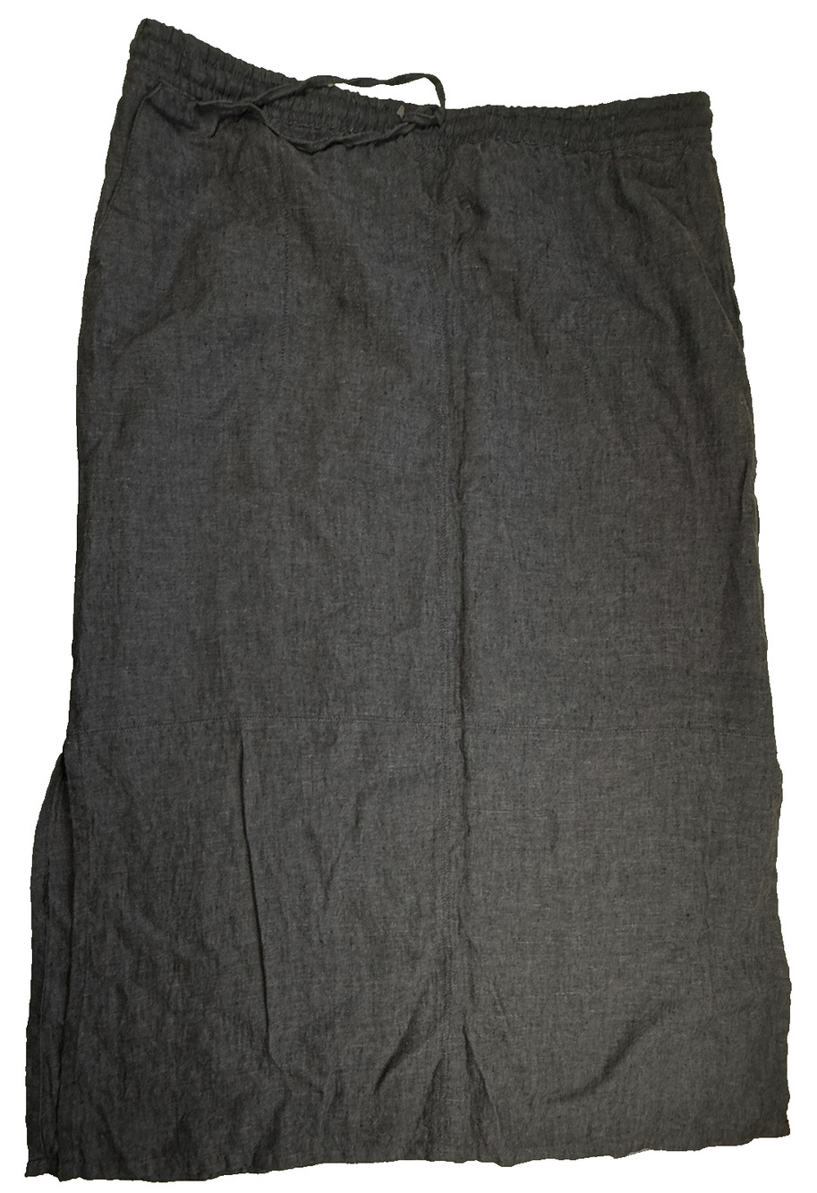 Garnet Hill Seaside Linen Maxi Skirt 18 chambray blue Coastal Vacation Cottageco